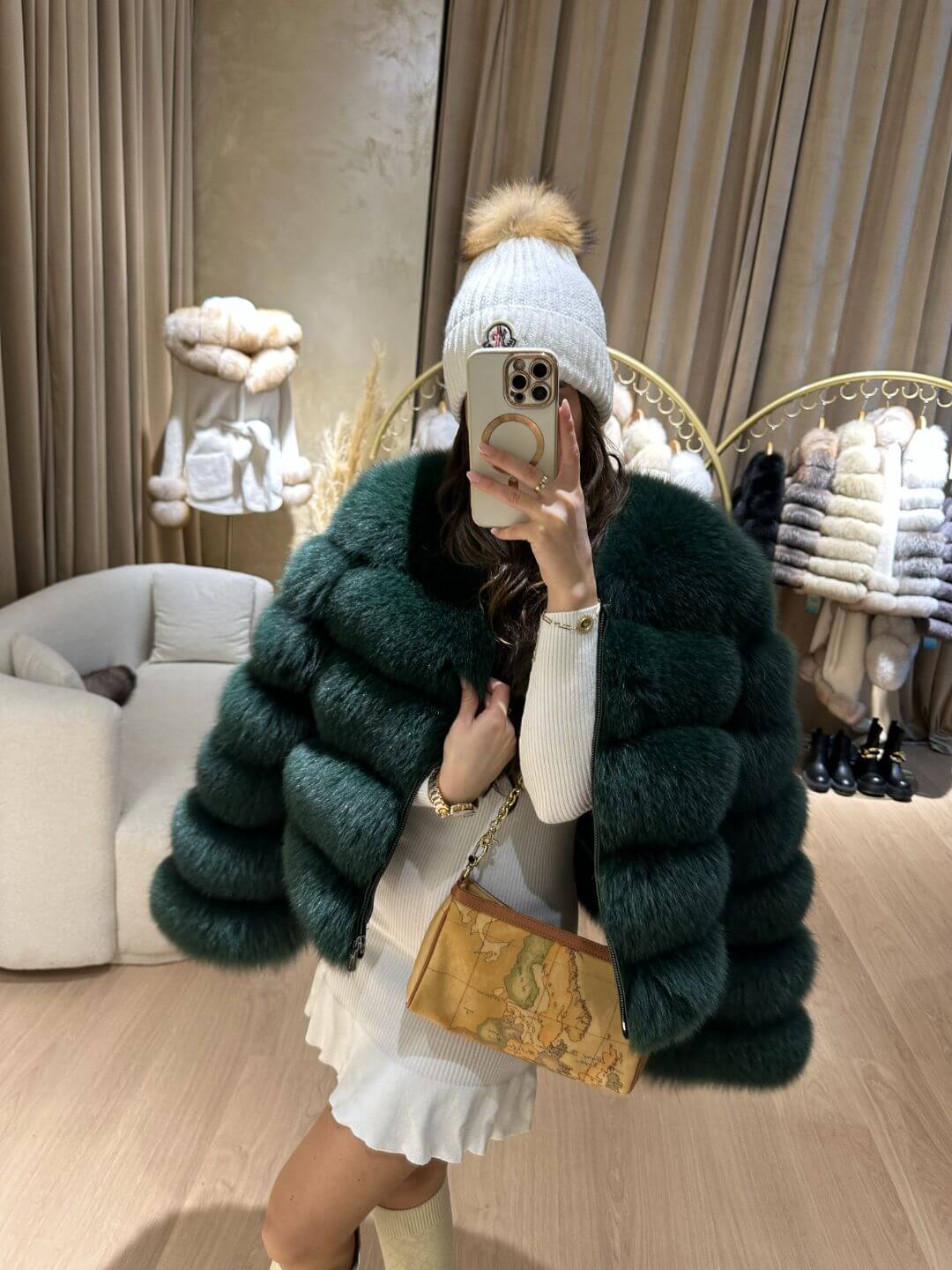 CHAQUETA DE PIEL GENUINA DE ZORRO LIMA