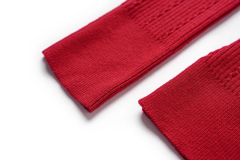 Top Sia in lana a maniche lunghe in rosso