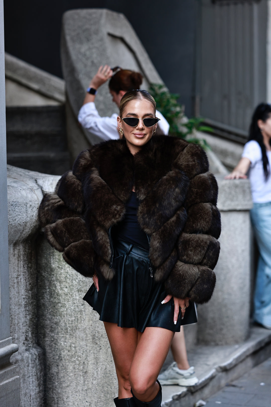 Fox Fur & Genuine Leather Jacket