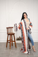 Royal Embroidered Wool Abaya in White