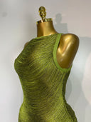 Olive Shimmer Bandage Dress