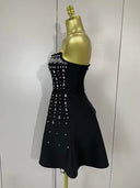 Embellished Strapless Bandage Dress