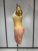 Luxe Ombre Draped Bandage Mini Dress