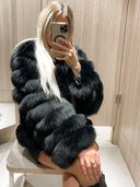 Black Chic Fox Fur Jacket