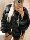Black Chic Fox Fur Jacket