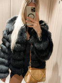Black Chic Fox Fur Jacket