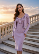 French Knit Floral Twin Set