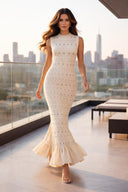 Luxury Elastic Knit Round Neck Sleeveless Slim Fit Dress