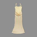 Butter Yellow Corset Satin Maxi Dress