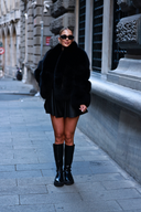 Black Fox Fur & Genuine Leather Jacket