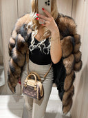 Luminous Fox Fur Genuine Leather Jacket