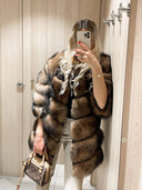 Luminous Fox Fur Genuine Leather Jacket