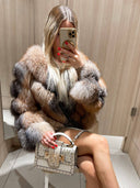Sassy Fox Fur Genuine Leather Jacket