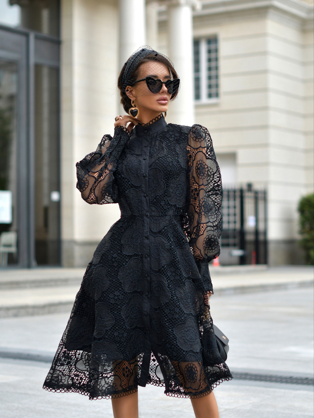 Abito in pizzo patchwork Fiorella 