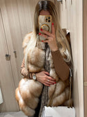 Fairytale Fox Fur Genuine Leather Vest
