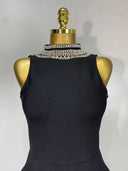 Embellished Open-Back Bandage Midi Dress