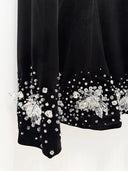 Completo in Velluto Nero con Top Decorato di Cristalli & Minigonna