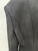 Black Oversized Corset Lace-Up Blazer with Peak Lapels