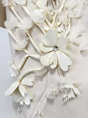 Ivory 3D Floral Appliqué Short-Sleeve Mini Dress with Crystal Drops