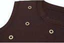 Chocolate Brown Knit Top & Ruffle Midi Skirt Set with Gold Crystal Rings