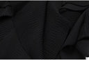 Black Knit Top & Ruffle Midi Skirt Set with Gold Crystal Rings