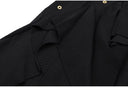 Black Knit Top & Ruffle Midi Skirt Set with Gold Crystal Rings