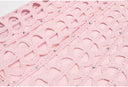Baby Pink Crochet-Knit Fit & Flare Mini Dress with Crystal Studs