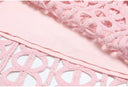 Baby Pink Crochet-Knit Fit & Flare Mini Dress with Crystal Studs