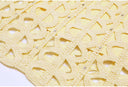 Butter Yellow Crochet-Knit Fit & Flare Mini Dress with Crystal Studs