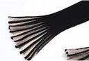 Black Rib-Knit Peplum Cardigan & Pleated Maxi Skirt Set with Jewel Buttons