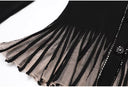 Black Rib-Knit Peplum Cardigan & Pleated Maxi Skirt Set with Jewel Buttons
