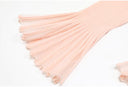 Blush Peach Rib-Knit Peplum Cardigan & Pleated Maxi Skirt Set with Jewel Buttons