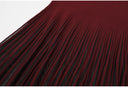 Burgundy Rib-Knit Peplum Cardigan & Pleated Maxi Skirt Set with Jewel Buttons