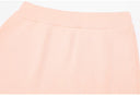 Blush Peach Rib-Knit Peplum Cardigan & Pleated Maxi Skirt Set with Jewel Buttons