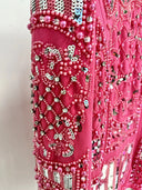 Pink Pearl & Silver Sequin Embellished Long-Sleeve Mini Dress