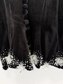 Completo in Velluto Nero con Top Decorato di Cristalli & Minigonna