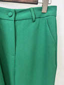 Emerald Green Lace-Up Blazer & Flared Trousers Set