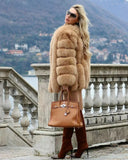 Full Fox Fur Genuine Leather Jacket