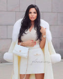 CAPPOTTO IN CASHMERE IN PELLICCIA DI VOLPE BIANCA