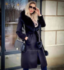 CAPPOTTO IN CASHMERE IN PELLICCIA DI VOLPE NERA