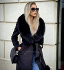 CAPPOTTO IN CASHMERE IN PELLICCIA DI VOLPE NERA