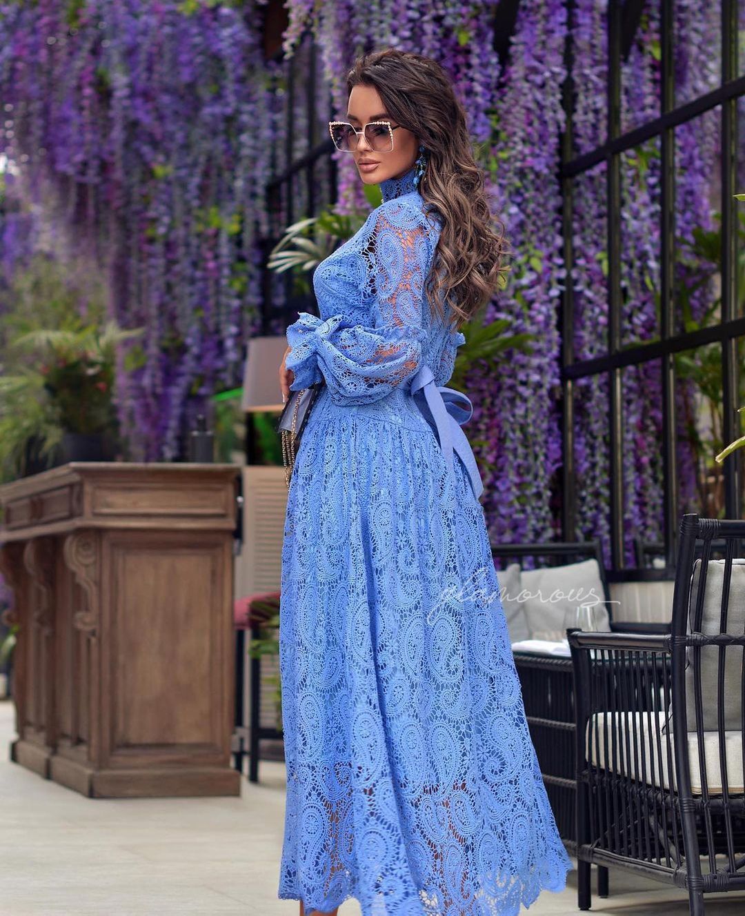 Vestido de encaje con patchwork Fiona 