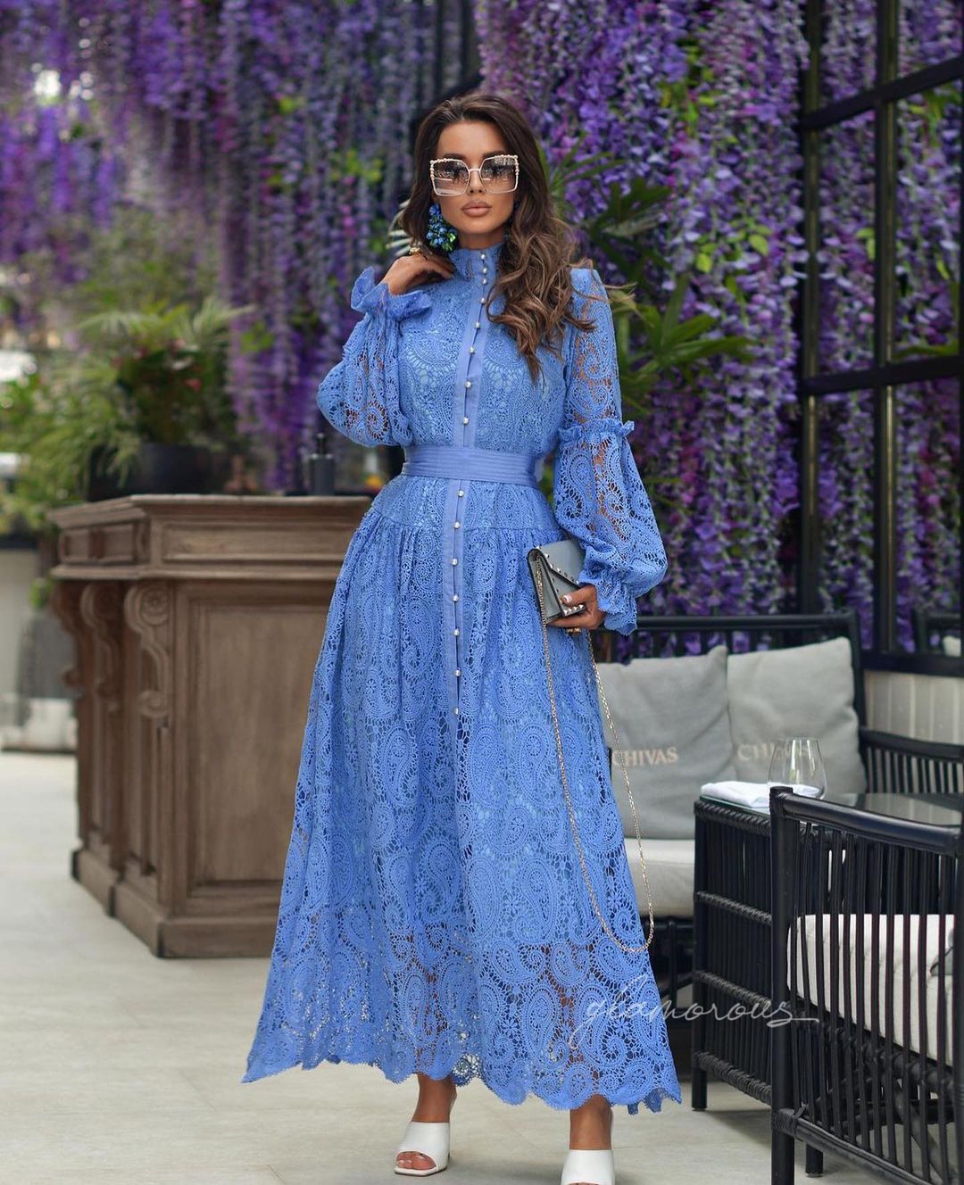 Vestido de encaje con patchwork Fiona 