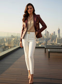 Double-Breasted Leather Blazer