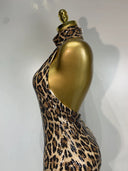 Leopard Luxe Halter Sequin Gown