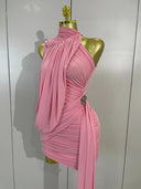 Blush Draped Mini Dress