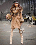 CAPPOTTO IN CASHMERE CON PELLICCIA DI RACONE