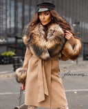 CAPPOTTO IN CASHMERE CON PELLICCIA DI RACONE