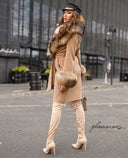 CAPPOTTO IN CASHMERE CON PELLICCIA DI RACONE