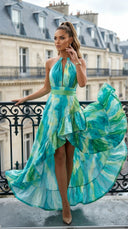 Ocean Mist Watercolor Gown